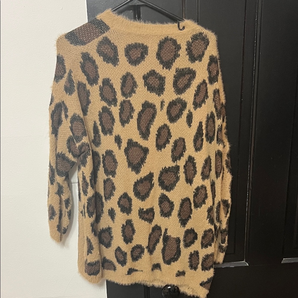 Altar'd State Leopard Print Sweater - Brown and Black - Picture 2 of 3